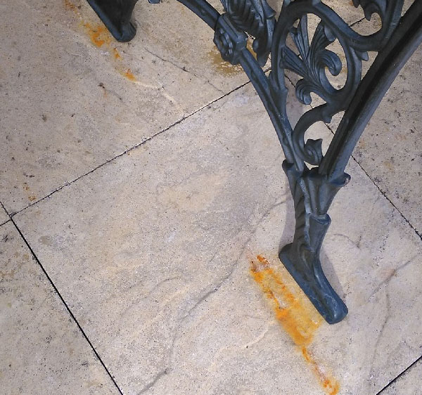 Rust Stain on Paving